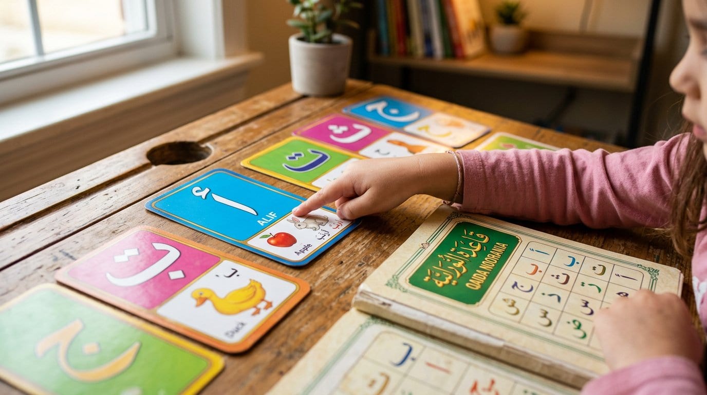 Arabic alphabet cards for Basic Qaida